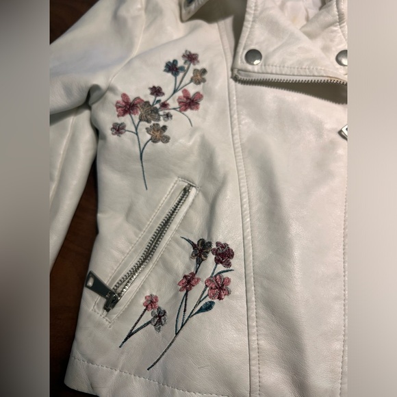 C&C California Girls Embroidered White Faux Leather Jacket - Picture 3 of 7